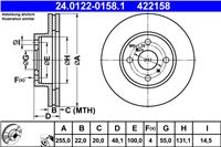 ATE ДИСК ТОРМОЗНОЙ ПЕРЕДНЯЯ 255X22 V TOYOTA COROLLA E11 00-/E11