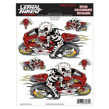 НАКЛЕЙКА LETHAL THREAT LT88039 SKULL RIDE 15X20CM