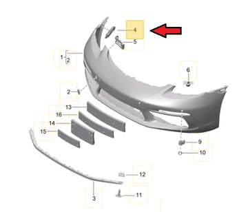 БАШМАК БАМПЕРА ЛЕВЫЙ PORSCHE CAYMAN 718 982807055