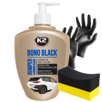 K2 BONO BLACK 500ML - CZERNIDŁO DO ШИН РЕЗИНА PLASTIKU ПРОКЛАДОК + APLIKATOR