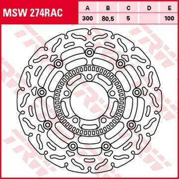 TRW LUCAS ZF ДИСК ТОРМОЗНОЙ ПЕРЕД KAWASAKI ER-6F/N '06-'16, KLE 650