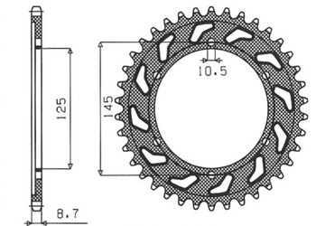 SUNSTAR ЗУБЧАТКА ЗАДНЯЯ 865 45 YAMAHA FZR 600 '92-93