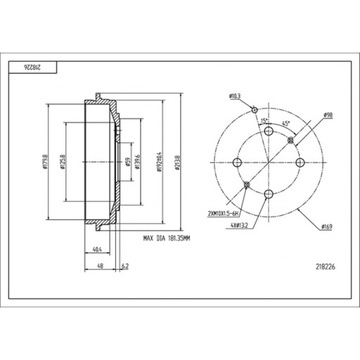 БАРАБАН ТОРМОЗНОЙ HART 218 226