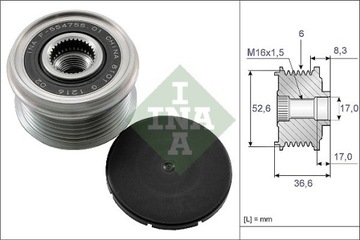 КОЛЕСО ШКИВ ГЕНЕРАТОРА NISSAN 535013710