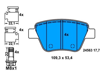 ATE КОЛОДКИ ТОРМОЗНЫЕ ЗАД AUDI A1 A3 SEAT ALTEA ALTEA XL LEON SKODA