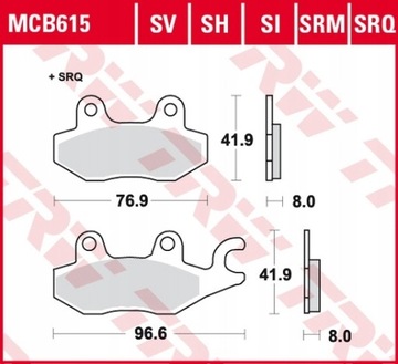 КОЛОДКИ ГАЛЬМІВНІ TRW MCB615SH