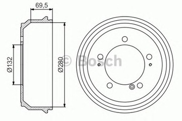 БАРАБАН ТОРМОЗНОЙ BOSCH 0 986 477 169 OPEL MOVANO