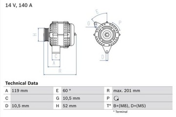 BOSCH 0 986 046 190 ГЕНЕРАТОР РЕСТАВРИРОВАНЫЙ