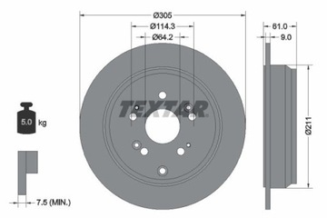 TEXTAR 92162503 ДИСК ГАЛЬМІВНИЙ