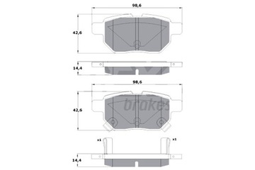 TOMEX BRAKES КОЛОДКИ ТОРМОЗНЫЕ TOYOTA AURIS 07-12 ЗАД