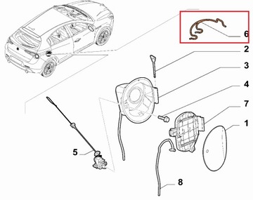 ПРУЖИНА ЛЮЧКА ЗАЛИВНОЙ ГОРЛОВИНЫ ТОПЛИВА ALFA ROMEO GIULIETTA LANCIA DELTA III