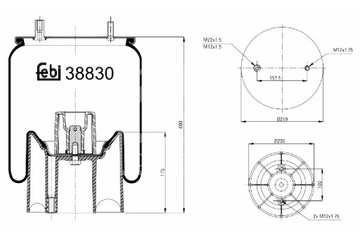 FEBI BILSTEIN ПЫЛЬНИК ПОДВЕСКИ ПНЕВМАТИЧЕСКОЙ ЗАД P MERITOR FL XL