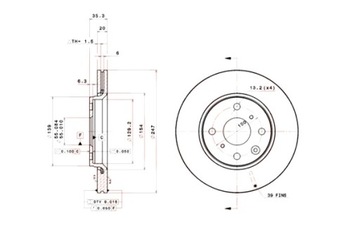 BREMBO ДИСКИ ТОРМОЗНЫЕ ТОРМОЗНЫЕ 2 ШТУКИ. ПЕРЕД CITROEN C1 C1 II PEUGEOT 107 108