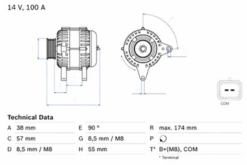 BOSCH ГЕНЕРАТОР BOSCH 0986083200 RENAULT MEGANE II SCENIC II DACIA 