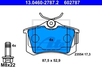 ATE 13.0460-2787.2 КОЛОДКИ ТОРМОЗНЫЕ ЗАД SKODA FABIA OCTAVIA RAPID SUPERB