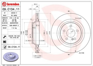 ДИСК ТОРМОЗНОЙ ЗАД L/P MERCEDES S (C215), S (W220) 5.4/5.5/5.8 03.99 BREM