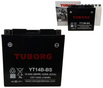 АККУМУЛЯТОР TUBORG AGM YT14B-BS 12V 12AH 220A ЗАМЕНИТЕЛЬ YUASA VARTA EXIDE