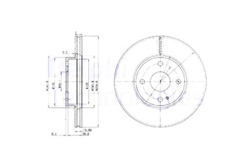 DELPHI ДИСКИ ТОРМОЗНЫЕ ТОРМОЗНЫЕ 2 ШТУКИ. ПЕРЕД MAZDA 323 F V 323 V 323 S V 626