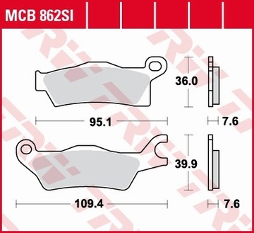 TRW LUCAS КОЛОДКИ ТОРМОЗНЫЕ KH618 SPIEK METALICZNY SINTER OFFROAD CAN-AM OUT