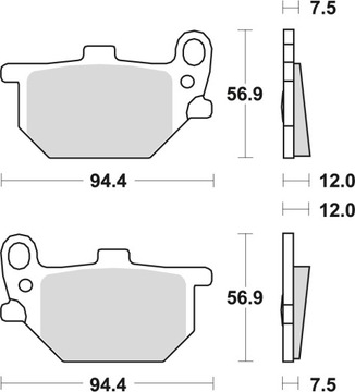 TRW LUCAS КОЛОДКИ ТОРМОЗНЫЕ KH61 ORGANIC YAMAHA XS / XV 750 80-82, XS 850 82