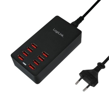 LOGILINK TABLE CHARGER NETZTEIL - 8 X 4-POLIGER USB ТИП A - 44 WATT