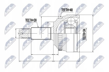 NTY NPZ-DW-028 КОМПЛЕКТ ШАРНІРА, ВАЛ КАРДАННИЙ