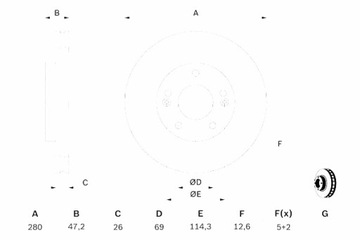 BOSCH ДИСКИ ТОРМОЗНЫЕ ТОРМОЗНЫЕ 2 ШТУКИ. 0986479460 HYUNDAI I30 1.4 07- KIA CEED