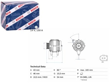 ГЕНЕРАТОР LAND ROVER FREELANDER 2 2.2D 10.06-10.14 BOSCH