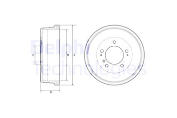 БАРАБАНЫ ТОРМОЗНЫЕ 2 ШТУКИ. TOYOTA DELPHI