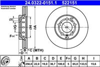 ATE ДИСК ГАЛЬМІВНИЙ ПЕРЕДНЯ 256X22 V POWER DISC VW GOLF IV 97-/VW