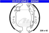 ATE ЩЕТКИ ТОРМОЗНЫЕ AUDI SEAT VW 228X42 VW POLO