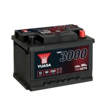 АККУМУЛЯТОР YUASA 12V 60AH 550A YBX3075 MOŻLIWY DOWÓZ МОНТАЖ