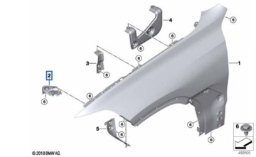 КРОНШТЕЙН КРЕПЛЕНИЕ КРЫЛА BMW X7 G07 19- 7497291