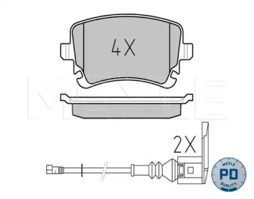 КОЛОДКИ ТОРМОЗНЫЕ VOLKSWAGEN MEYLE