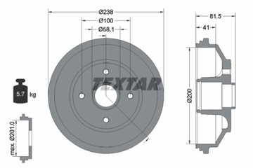 БАРАБАН ТОРМОЗНОЙ TEXTAR 94043000