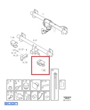 ПРАВОЕ ПЕНКА КРЮКА VOLVO XC60 (18-) 31650034