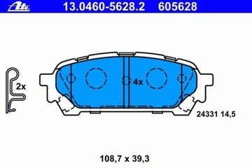 КОЛОДКИ ТОРМОЗНЫЕ ЗАД SUBARU IMPREZA 2000 - 2006