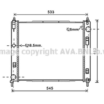 РАДИАТОР, СИСТЕМА ОХЛАЖДЕНИЯ ДВИГАТЕЛЯ AVA QUALITY COOLING DN2385