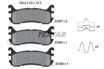 КОЛОДКИ ТОРМОЗНЫЕ MAZDA ЗАД 323 F 94- 1,5/1,8/2,0/MX-5 2338704