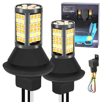 2W1 ФАРИ LED (СВЕТОДИОД ) ДНЕВНОЙ I ПОВОРОТНИКИ ХОДОВЫЕ ОГНИ ДХО PY21W