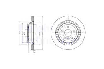 DELPHI ДИСКИ ТОРМОЗНЫЕ ТОРМОЗНЫЕ 2 ШТУКИ. ЗАД VOLVO XC60 I 2.0-3.2 05.08-12.17