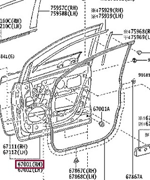 ORG! ДВЕРЬ ПЕРЕДНЯЯ ПЕРЕД ПРАВОЕ TOYOTA SIENNA 10-