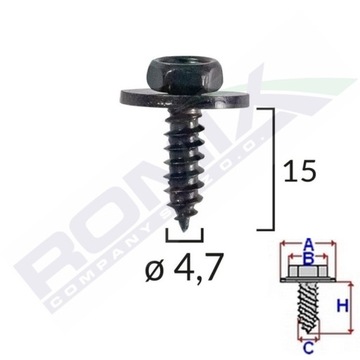 ШУРУП Z PODKŁĄDKĄ 4,8X16 MM УНИВЕРСАЛЬНИЙ VW X10SZT