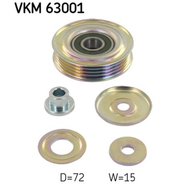 РОЛИК ВЕДУЩИЙ / НАПРАВЛЯЮЩАЯ, РЕМЕНЬ ПОЛИКЛИНОВЫЙ ZĘBATY SKF VKM 63001