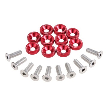 M6 Anodized Aluminum Fender Screw Washers Bolts for Automobile Fende~16864