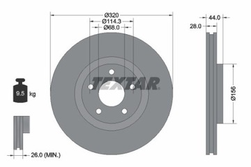 TEXTAR 92222003 ДИСК ТОРМОЗНОЙ