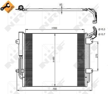 РАДИАТОР КОНДИЦИОНЕРА - КОНДЕНСАТОР, EASY FIT NRF 350054