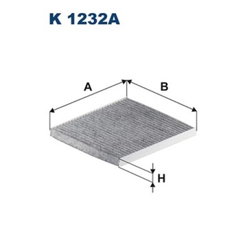 ФИЛЬТР, ВЕНТИЛЯЦИЯ СТОРОНЫ ПАССАЖИРА ФИЛЬТРON K 1232A