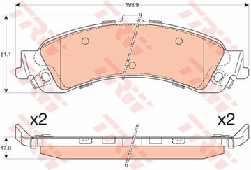 КОЛОДКИ ТОРМОЗНЫЕ ЗАД TRW GDB4454