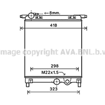 РАДИАТОР, СИСТЕМА ОХЛАЖДЕНИЯ ДВИГАТЕЛЯ AVA QUALITY COOLING VNA2325